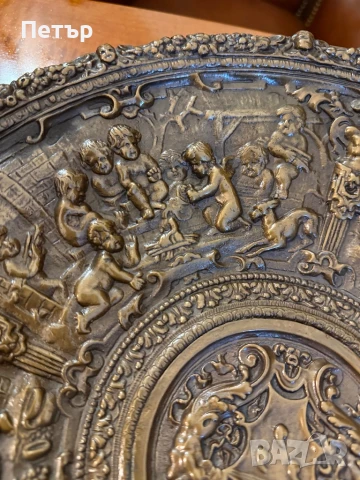 Голямо бронзово плато с масивна кана!, снимка 9 - Антикварни и старинни предмети - 50695840