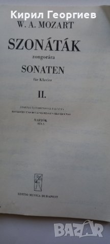 W. A. Mozart Zonatak Zongorara Sonaten fur Klavier, 2 (Bartok Bela) by Mozart -, снимка 1 - Художествена литература - 43019098