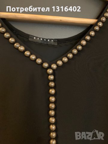 Шифонен топ с капси, Sisley, размер М, снимка 2 - Потници - 33047804