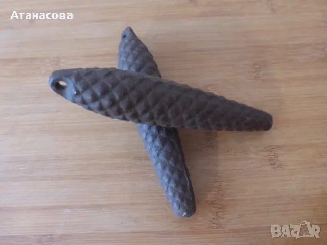 Шишарки тежести за стенен часовник с кукувица, снимка 4 - Антикварни и старинни предмети - 49235531