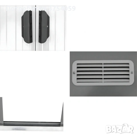 Метална градинска къща за инструменти с вентилация и заключване, снимка 4 - Градински мебели, декорация  - 53124488