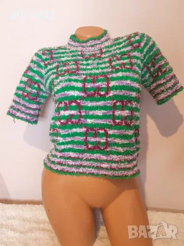 Дамски летен цветен пуловер с къс ръкав Gucci размер S