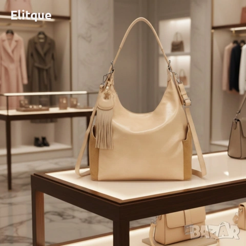 Дамска чанта с висулка и странични джобове в 7 цвята — стилна, вместителна и практична, снимка 5 - Чанти - 53269747