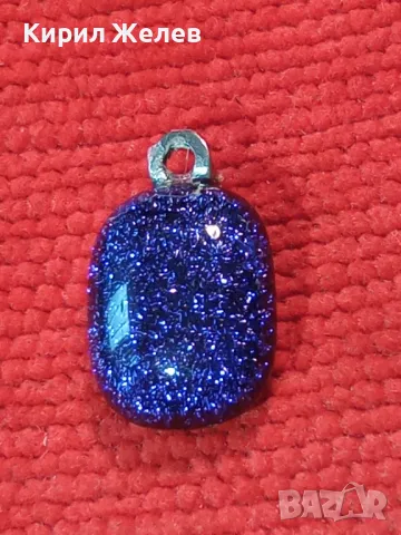 ВИНТИДЖ АРТ ПЕНДАНТ ЦВЕТНО СТЪКЛО с ПОСРЕБРЕН ДЪРЖАЧ от БЛАГОРОДНА СТОМАНА 42827, снимка 12 - Колиета, медальони, синджири - 49757662