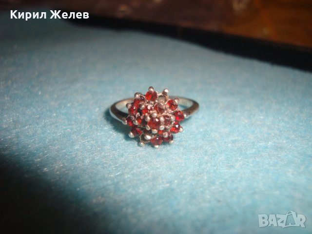 СТАР РУБИНЕН СРЕБЪРЕН ПРЪСТЕН СТЕРЛИНГ СИЛВЪР с ЩЕМПЕЛИ и за РУБИН КАМЪНИТЕ ЮВЕЛИРНА ИЗРАБОТКА 25377, снимка 4 - Антикварни и старинни предмети - 34628472