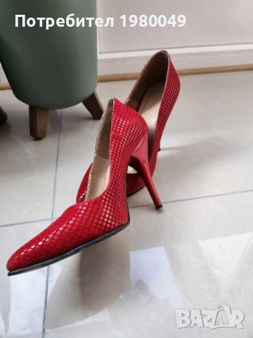 Червени обувки - номер 37, снимка 4 - Дамски елегантни обувки - 42995318