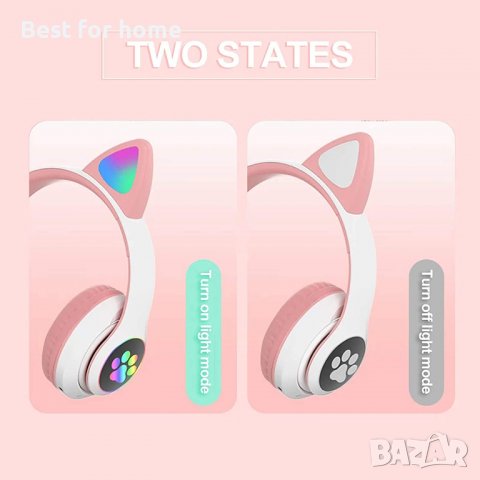 Безжични слушалки със светлинни ефекти CAT STN 28, снимка 7 - Bluetooth слушалки - 38487761