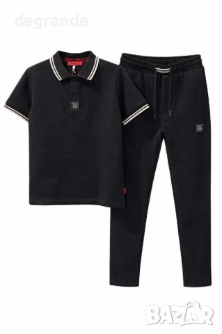 Екип Момчета Hugo Бяло Черно Бежово , снимка 2 - Детски комплекти - 53195754