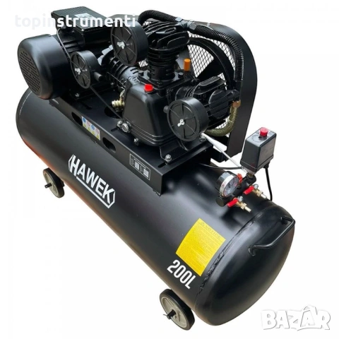 Компресор за въздух 200 л. HAWEK HW-3021, 2.2kW, 8 bar, снимка 2 - Компресори - 53521100
