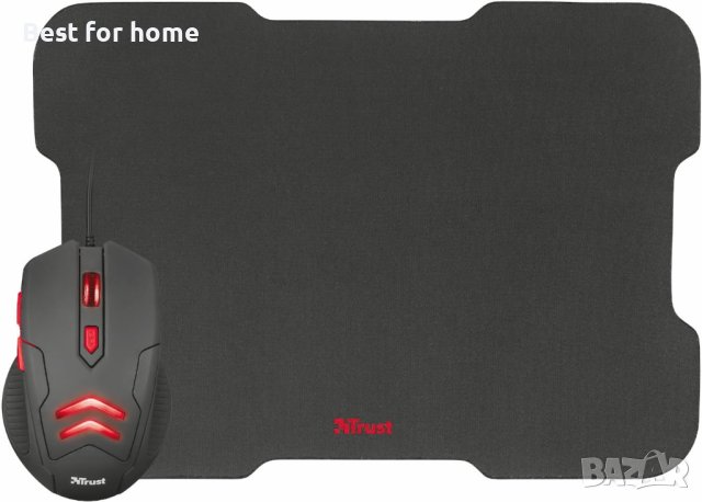 Мишка за игри Trust Ziva с 6 чувствителни бутона 1000-3000 DPI и подложка за мишка (220 x 300 mm), , снимка 5 - Клавиатури и мишки - 43367672