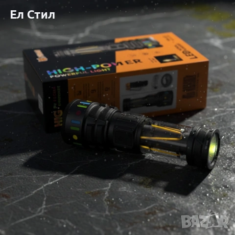LED мощен фенер YEMAO YM-A5 – 3000 лумена, ZOOM и PowerBank, снимка 3 - Прожектори - 53566892