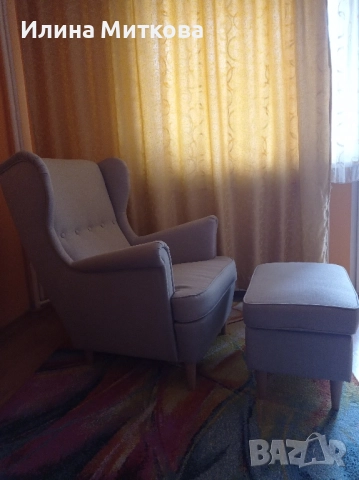 Кресло и табуретка STRANDMON, снимка 3 - Дивани и мека мебел - 52772211