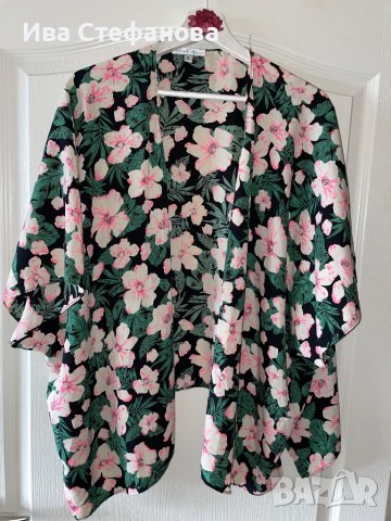 Разкошна нова елегантна лятна наметка риза цветя флорален принт , снимка 2 - Ризи - 40257758