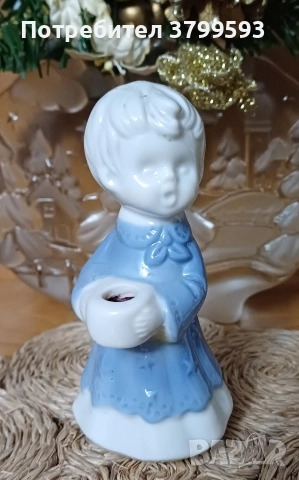 2 порцеланови свещника и един ангел, снимка 3 - Антикварни и старинни предмети - 52579897