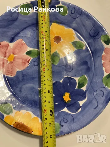 Голяма ръчно рисувана чиния , снимка 6 - Други - 48429492