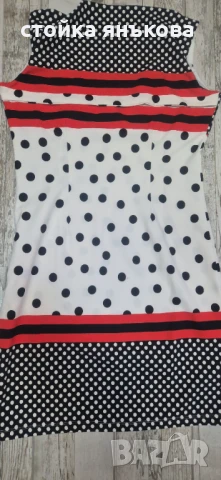  дамска рокля на точки бяло черно червено, снимка 5 - Рокли - 50589655