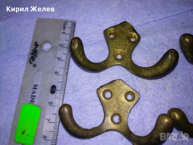 4 СТАРИ РЕТРО БРОНЗОВИ ЗАКАЧАЛКИ 2 По-ГОЛЕМИ и 2 По-МАЛКИ За СТЕНА КУХНЯ ДЕКОРАЦИЯ 41313, снимка 5 - Други ценни предмети - 43650672