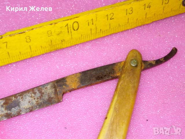 Старинен РЯДЪК КОЛЕКЦИОНЕРСКИ БРЪСНАЧ с РОГОВА ДРЪЖКА РЪЧНА ИЗРАБОТКА 22487, снимка 15 - Колекции - 44010481