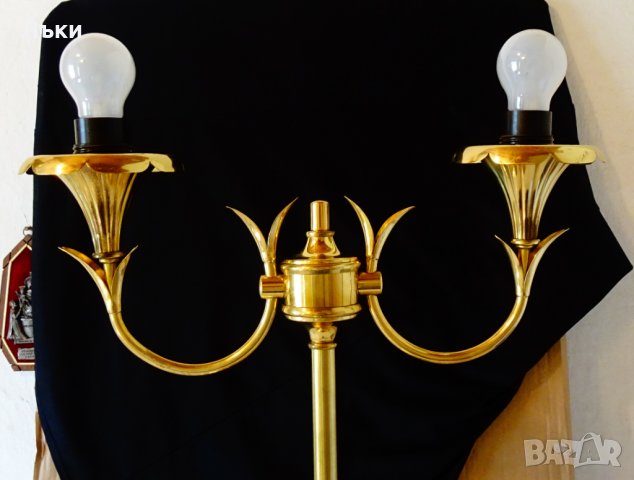 Настолна лампа от месинг с позлата 4.5 кг. , снимка 3 - Настолни лампи - 32473457