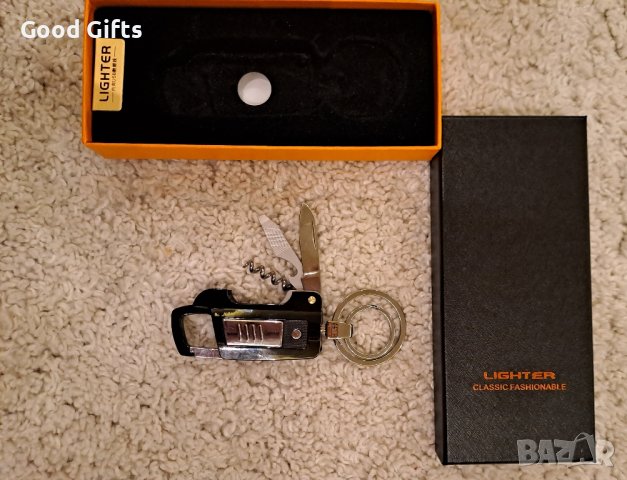 4в1 Електрическа USB Запалка с Ножче, Отварачка и Тирбушон, снимка 4 - Коледни подаръци - 43401351