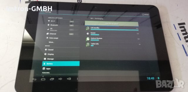 Таблет Custom Android Tone 10.1"  Lithium-ion polymer battery, 3.7V/6600mAH, DC 5V, 2A, снимка 6 - Таблети - 40030918