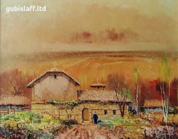 Картина, пейзаж, худ. Костадин Станоев-Коста, 2005 г., снимка 2 - Картини - 49776264