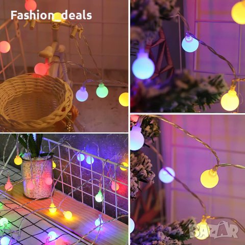 Нови Цветни Светлини за декорация Лампички Украса 60 LED на батерия 7 метра, снимка 8 - Декорация за дома - 39493822