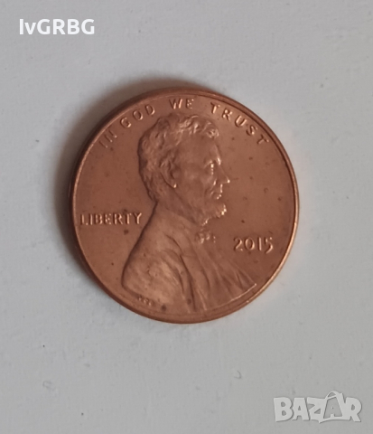1 цент САЩ 2015 1 цент 2015 Американска монета Линкълн , снимка 2 - Нумизматика и бонистика - 44901122