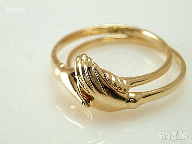Продаден!златен пръстен - АЗ и ТИ заедно, 2.62 грама, размер 50, снимка 6 - Пръстени - 27831755