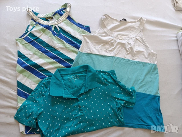 L/XL Лот туника/тениска в цвят тюркоаз , снимка 2 - Туники - 51063589