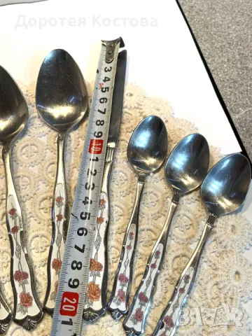 Красиви прибори MONOGRAM от Англия с рози и керамични дръжки, снимка 10 - Антикварни и старинни предмети - 48200318