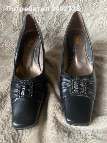 ✅дамски обувки кожени черно, ново , снимка 4 - Дамски обувки на ток - 32595943