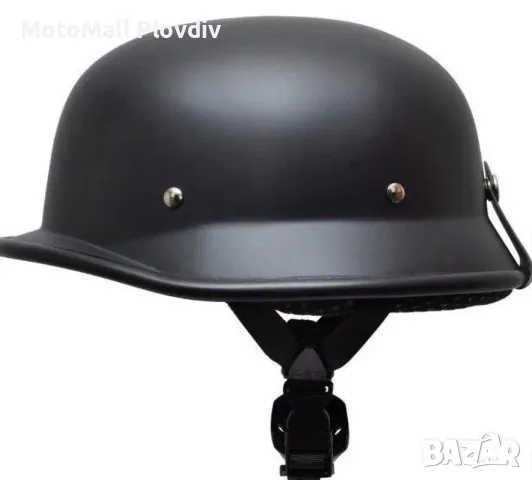 Каска канче за чопър скутер ретро рокер градска каска хитлерка мото, снимка 2 - Аксесоари и консумативи - 49315821