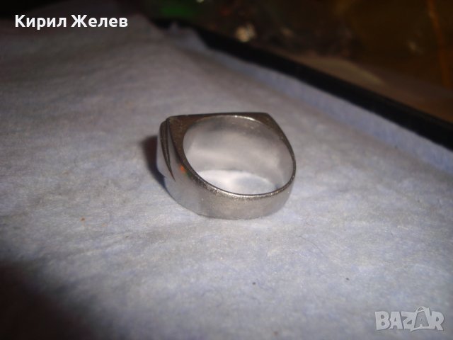 СТАР РЕТРО ВИНТИДЖ СТИЛЕН КЛАСИЧЕСКИ ПОСРЕБРЕН ПРЪСТЕН БЛАГОРОДНА СТОМАНА МАЙСТОРСКА ИЗРАБОТКА 19381, снимка 7 - Пръстени - 37463780