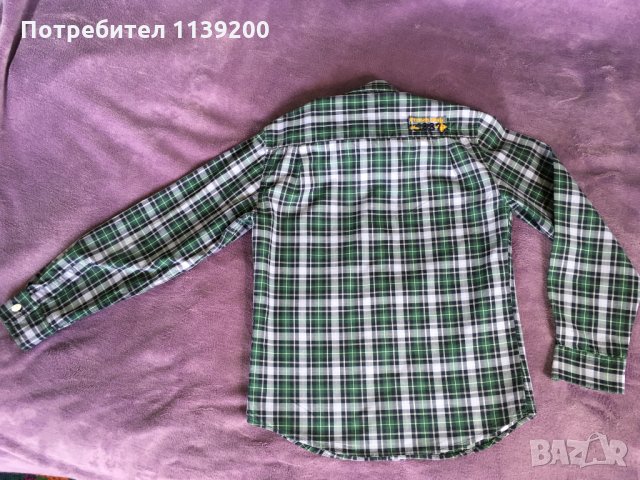 8-9г френска карирана риза Eden Park kids дълъг ръкав оригинал, снимка 3 - Детски ризи - 27138678