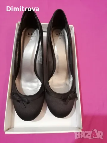 Дамски черни официални обувки от плат La Halle, 39 номер, нови