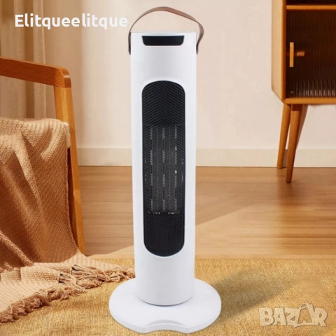 Вентилаторна печка 2-в-1 с керамичен нагревател, осцилация 60°, дистанционно и LED дисплей