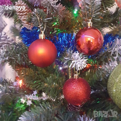 2553 Комплект коледни топки играчки за елха, Ф5, 6 броя, снимка 2 - Декорация за дома - 35024876