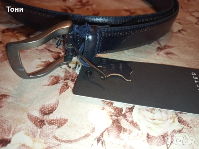 SELECTED MENSWEAR Нов Мъжки Колан Изцяло от Естествена Кожа с Етикет 120см, снимка 9 - Колани - 52675791