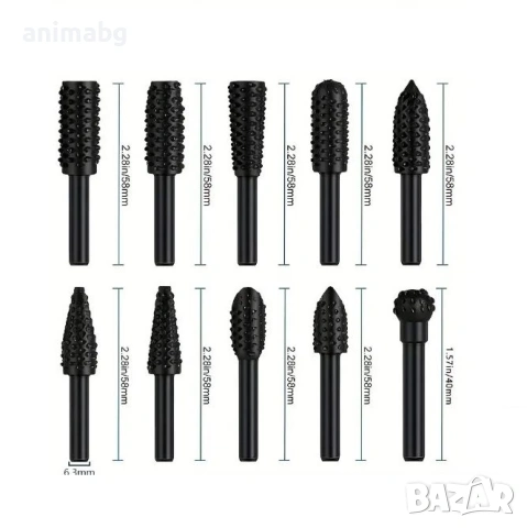 ANIMABG Комплект от свредла и фрезери за дърво – за дърворезба, шлайфане, гравиране, полиране и проб, снимка 5 - Други инструменти - 53414615