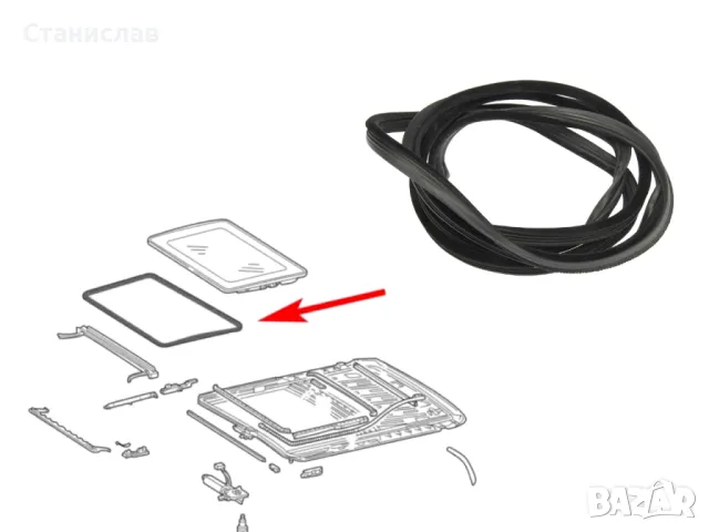 Mercedes S-Class W140 Уплътнение за люк , снимка 3 - Части - 50429519