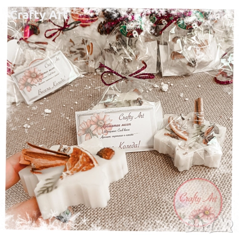 Ароматен соев мелт, играчка за елха от восък, снимка 2 - Декорация за дома - 52075416