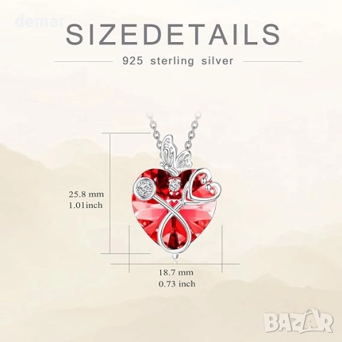 Колие със стетоскоп и пеперуда, сребро 925, сърце, кристал, медицинска тематика, снимка 6 - Колиета, медальони, синджири - 51721540