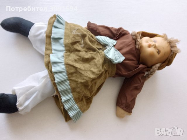 Стара колекционерска кукла тялото е парцалено главата е от  порцеланова, снимка 6 - Антикварни и старинни предмети - 43883426