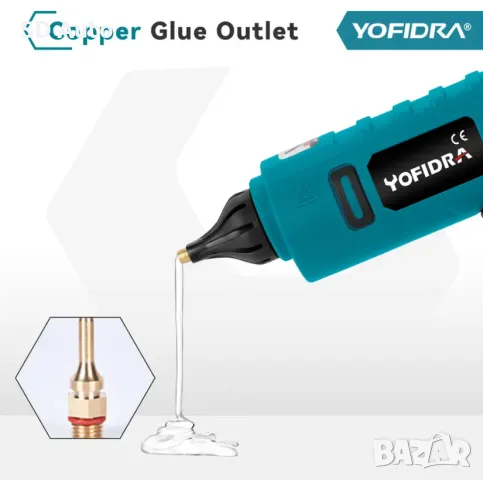 Пистолет за топъл силикон YOFIDRA  с 2 батерии, снимка 4 - Други инструменти - 48479919