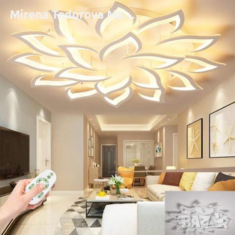 Модерна LED лед таванна лампа 18 цветя с дистанционно, снимка 4 - Лампи за таван - 38385310