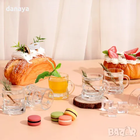 5584 Комплект стъклени мини чашки Халбички, 12 броя, 20 ml, снимка 5 - Чаши - 48556557