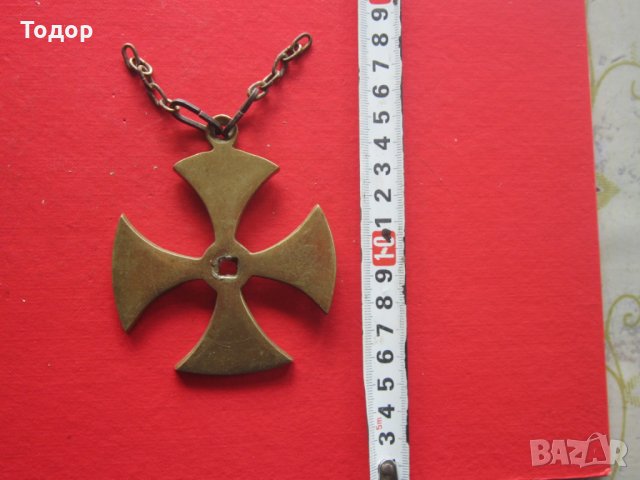Голям стар немски бронзов кръст , снимка 1 - Колекции - 28230594
