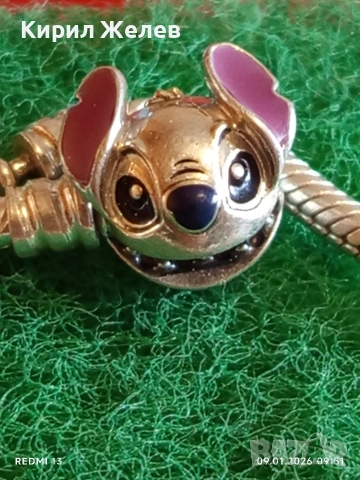 Маркова сребърна гривна СТИЧ от колекцията Disney x Pandora стерлингово сребро и емайл 52595, снимка 6 - Гривни - 53040165