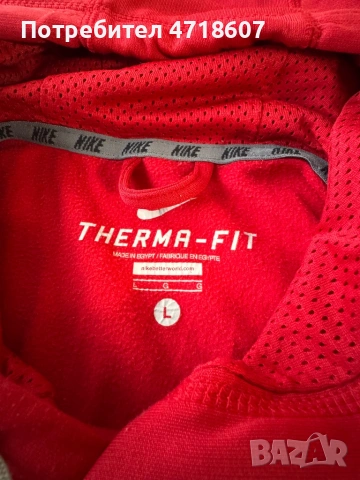 NIKE Суичър • Размер L • Червен, снимка 3 - Суичъри - 53218634